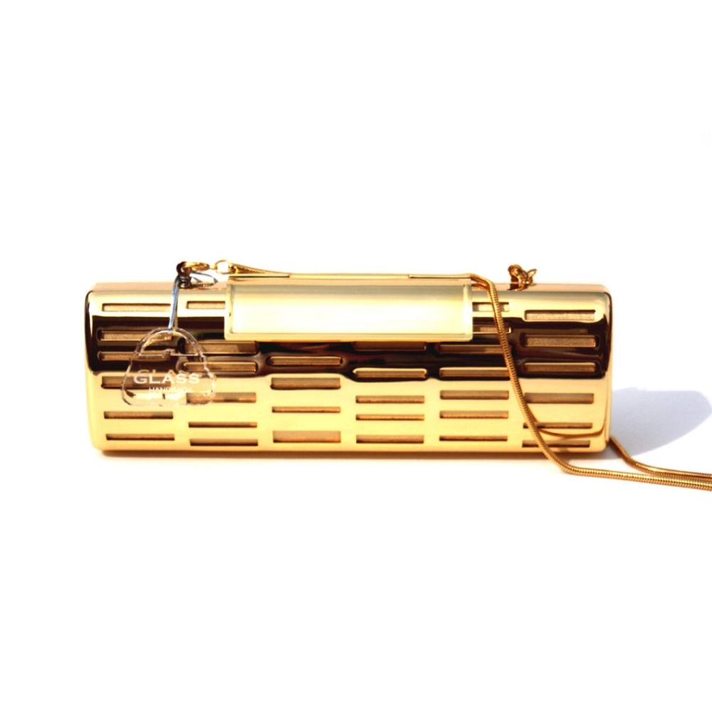 Rave Gold Metallic Clutch By Glass Handbag Luxury Lightning Minimalist Clutch - Picture 13 of 14
